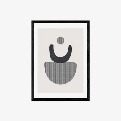 Cult Furniture Serene Shapes, Abstract Print Colour: Black, Size: A2