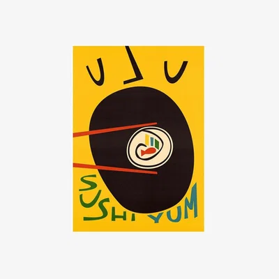 Cult Furniture Yum Sushi, Graphic Print Colour: Unframed, Size: A1