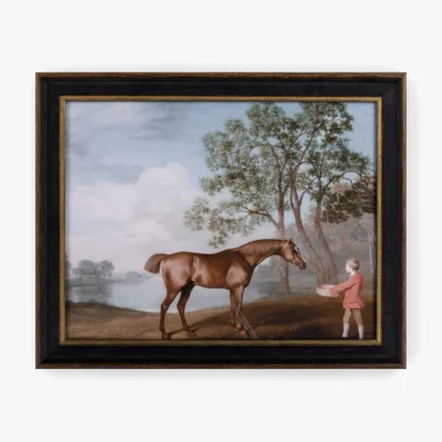 Casa by JJ Stable Companion Vintage Style Horse Print with Boy