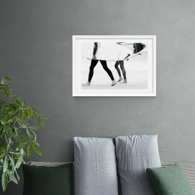 Dunelm East End Prints Catch a Wave Print Black and white