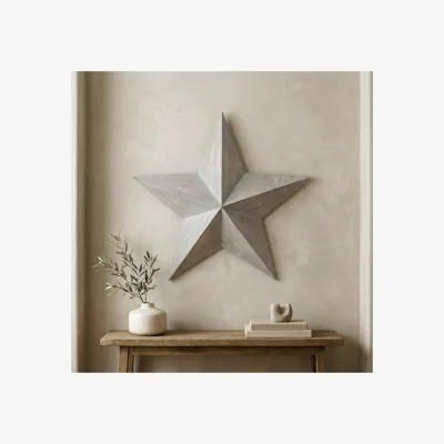 Dunelm Grey Washed Effect 3D Star Wall Art