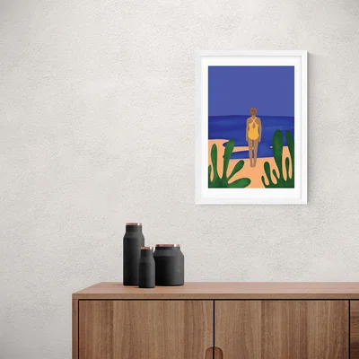 Dunelm East End Prints A Quick Dip Print Blue