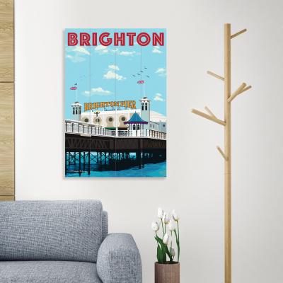 Dunelm The Art Group Brighton Wooden Wall Art Blue/Red