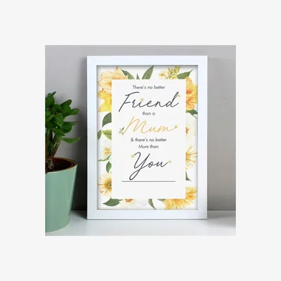 Dunelm Personalised No Better Mum A4 Framed Print White