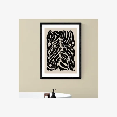 Dunelm East End Prints Beige & Black Botanical Print