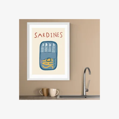 Dunelm East End Prints Sardines In A Tin Framed Print