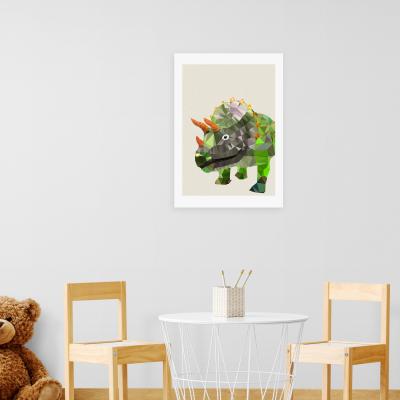 Dunelm East End Prints Triceratops Print MultiColoured