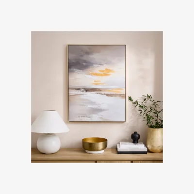 Dunelm Luxe Abstract Coastal Framed Canvas