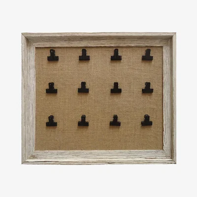 Dunelm Wooden Bulldog Clip Memo Board Light Brown