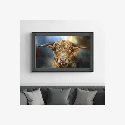 Dunelm Mighty Bull Framed Print MultiColoured