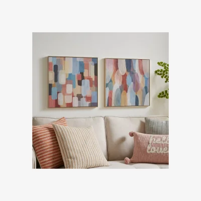 Dunelm Set of 2 Ava Framed Canvases MultiColoured