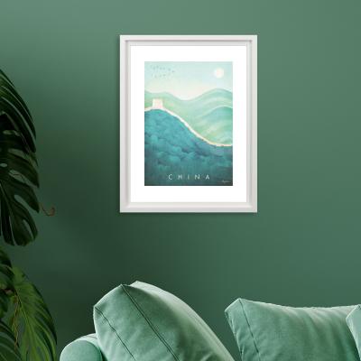 Dunelm The Art Group China Framed Print Blue