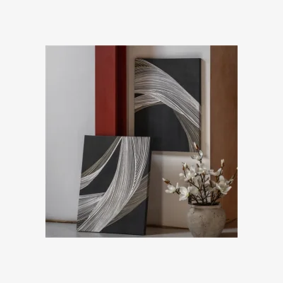Dunelm Cedar and Sage Set of 2 Curved Form Canvases