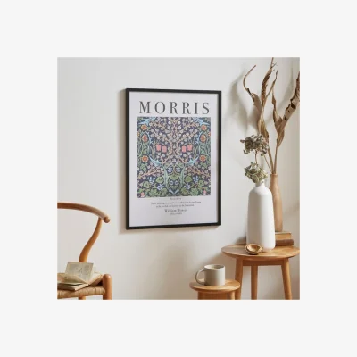Dunelm Blackthorn by William Morris Framed Print Black