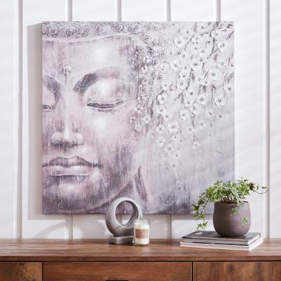 Dunelm Buddha Canvas Silver