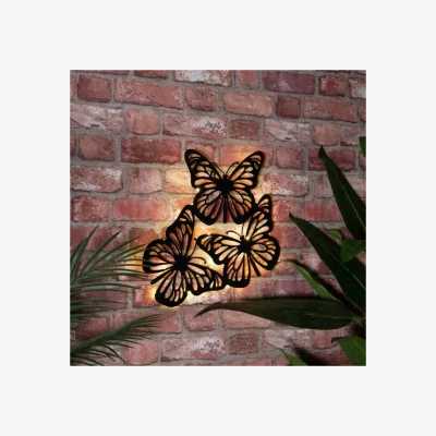 Dunelm Metal Butterflies Solar Wall Art