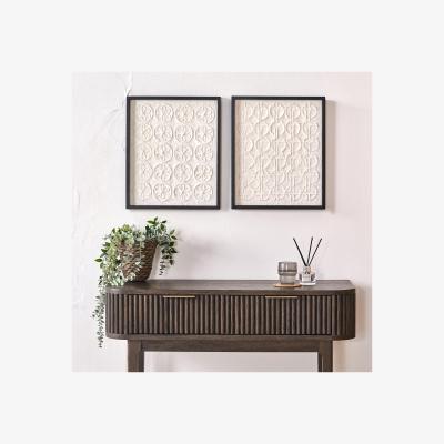 Dunelm Set of 2 Circle Pattern Black Framed Canvases
