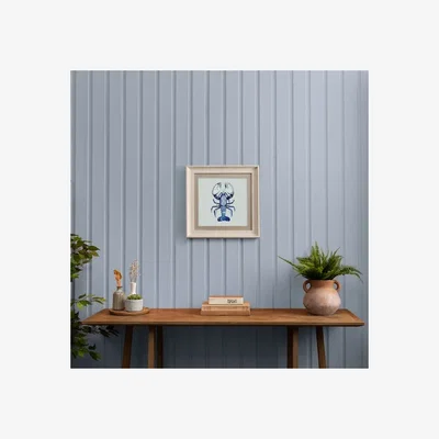 Dunelm Birch Gerroa Cobalt Framed Print Natural