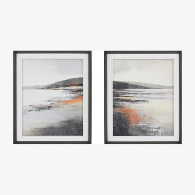 Dunelm Cedar and Sage Set of 2 Summer by the Shore Framed Canvases