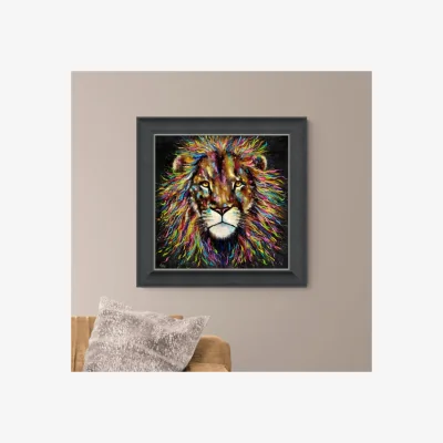 Dunelm Artko Colourful Lion by Louise Luton Framed Print