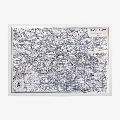 Dunelm London Map Canvas Light Brown / Natural