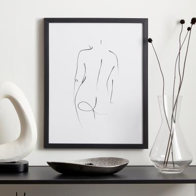 Dunelm Standing Nude Framed Print Black and white