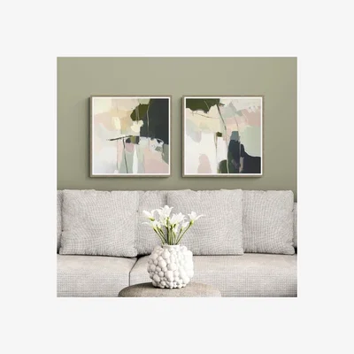 Dunelm Artko Set of 2 Muted Minimalism Abstract Framed Prints