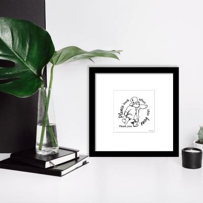 Dunelm The Art Group Please Look After This Bear Framed Print Black and white
