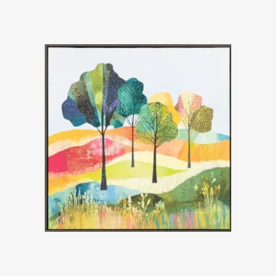 Dunelm Cedar & Sage Vibrant Fields Framed Canvas