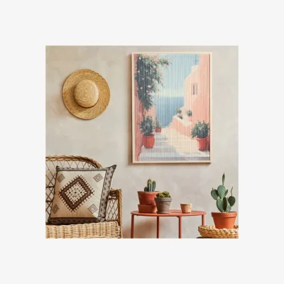 Dunelm Hestia Mediterranean Coast Thread Wall Art