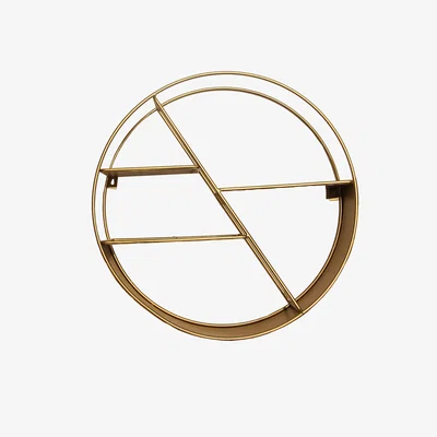 Dunelm Round Gold Effect Metal Shelf Gold