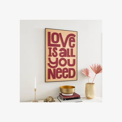 Dunelm Love Is All You Need Mirrored Wall Art