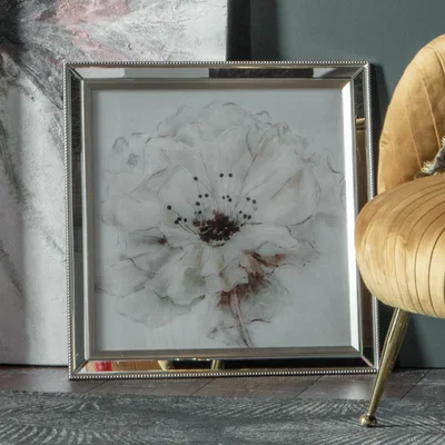 Dunelm Pretty Peony Framed Art White