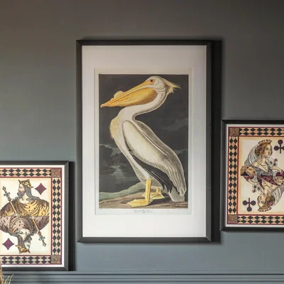 Dunelm Pelican Framed Art Yellow/White/Black