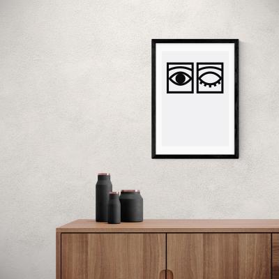 Dunelm East End Prints Daytime Nighttime Print Black and white