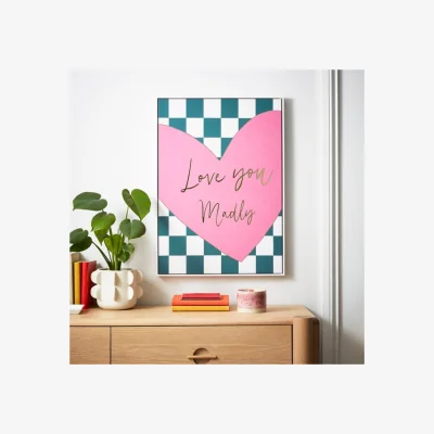 Dunelm Love You Madly Foil Framed Canvas