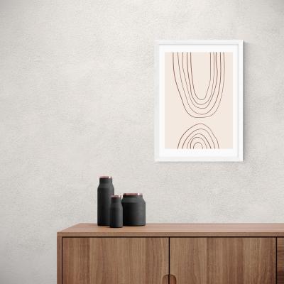 Dunelm East End Prints Abstract Lines Print Natural