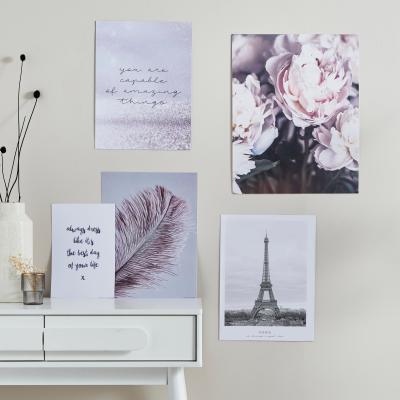 Dunelm Pack of 5 Soft Glam Posters MultiColoured