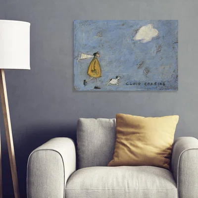 Dunelm The Art Group Cloud Chasing Wooden Wall Art Blue/Yellow