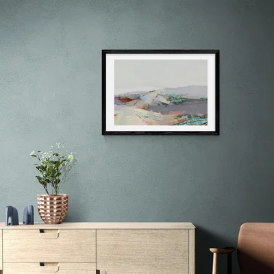 Dunelm East End Prints Patchwork Land Print Blue