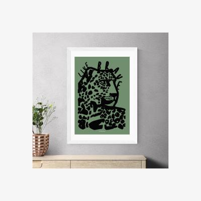 Dunelm East End Prints Live Brave Green Tiger Print by Wonder and Rah