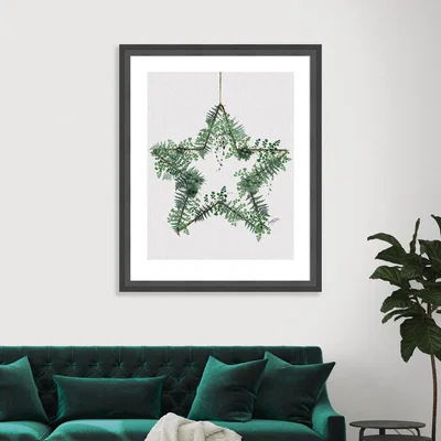 Dunelm The Art Group Fern Star Framed Print Green