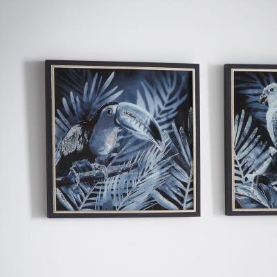 Dunelm Midnight Birds II Framed Wall Art Blue