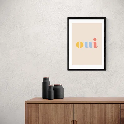 Dunelm East End Prints Oui Print Pink/Blue/Yellow