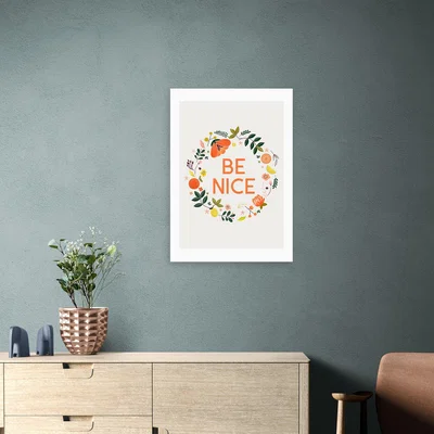 Dunelm East End Prints Be Nice Print MultiColoured