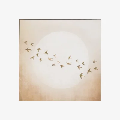 Dunelm Cedar and Sage Golden Hour Flying Framed Canvas