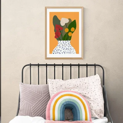 Dunelm East End Prints End of Summer Print Orange/Green/Red