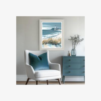 Dunelm Cedar & Sage Making Waves Framed Canvas