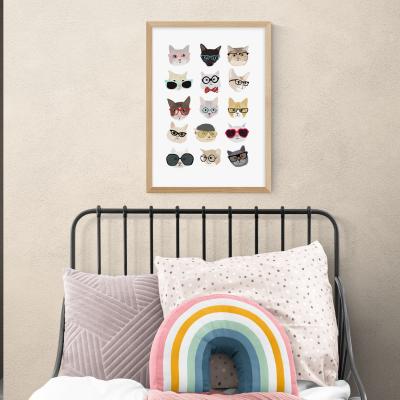 Dunelm East End Prints Cats in Glasses Print MultiColoured
