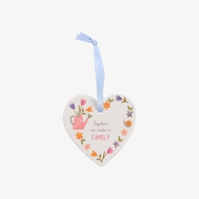 Dunelm Family Ceramic Heart Hanging Plaque